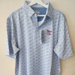 Straight Down 2023 US Open McQueen Golf Polo with Motorcycle Print